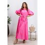 AMALFI MAXI OBLEKA S PUFF ROKAVI V PINK BARVI