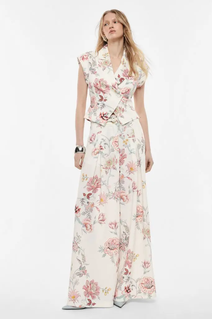 IMPERIAL FASHION - CVETLIČNE PALAZZO HLAČE