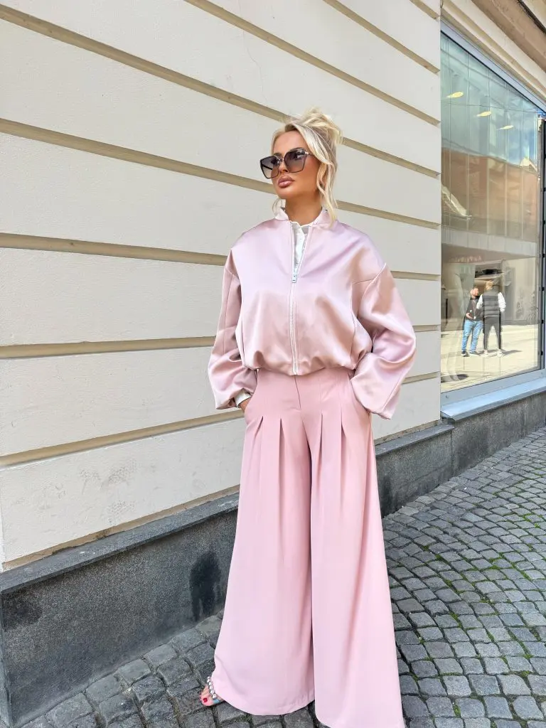 IMPERIAL FASHION - PALAZZO HLAČE V ROZA BARVI