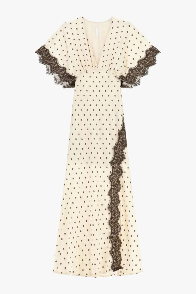 IMPERIAL FASHION - POLKA DOT OBLEKA Z DODATKOM ČIPKE