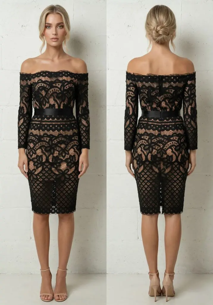 AMALFI - ČRNA LACE OBLEKA