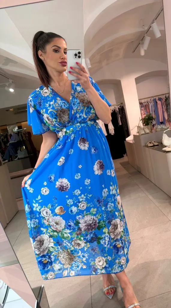AMALFI - AZZURO FLOWER DRESS