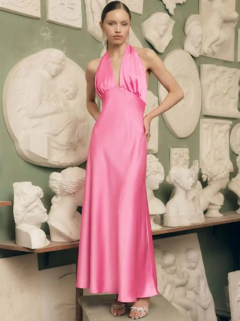 IMPERIAL FASHION - BARBIE ROZA OBLEKA IZ SATENA