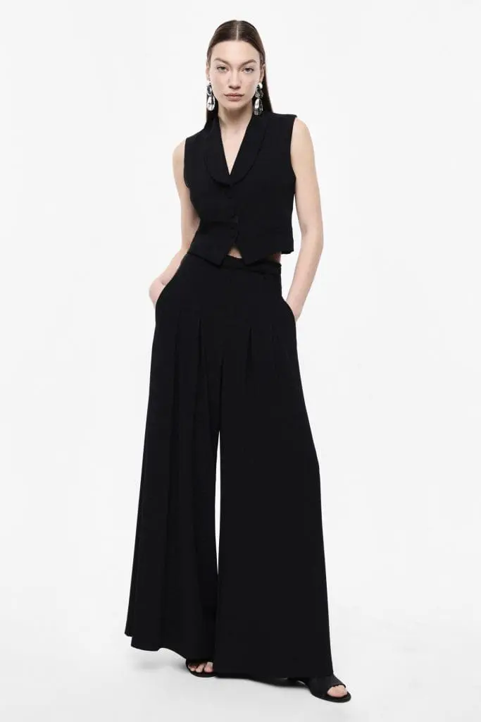 IMPERIAL FASHION - BESTSELLER PALAZZO HLAČE V ČRNI BARVI