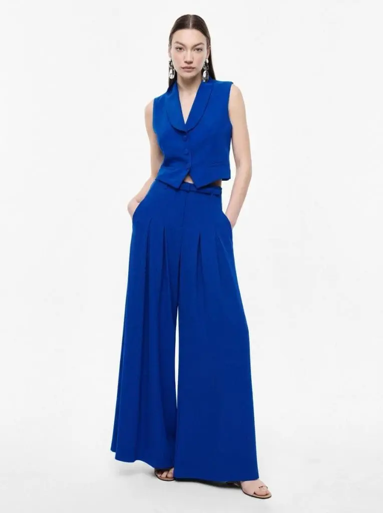 IMPERIAL FASHION - BESTSELLER PALAZZO HLAČE V MODRI BARVI