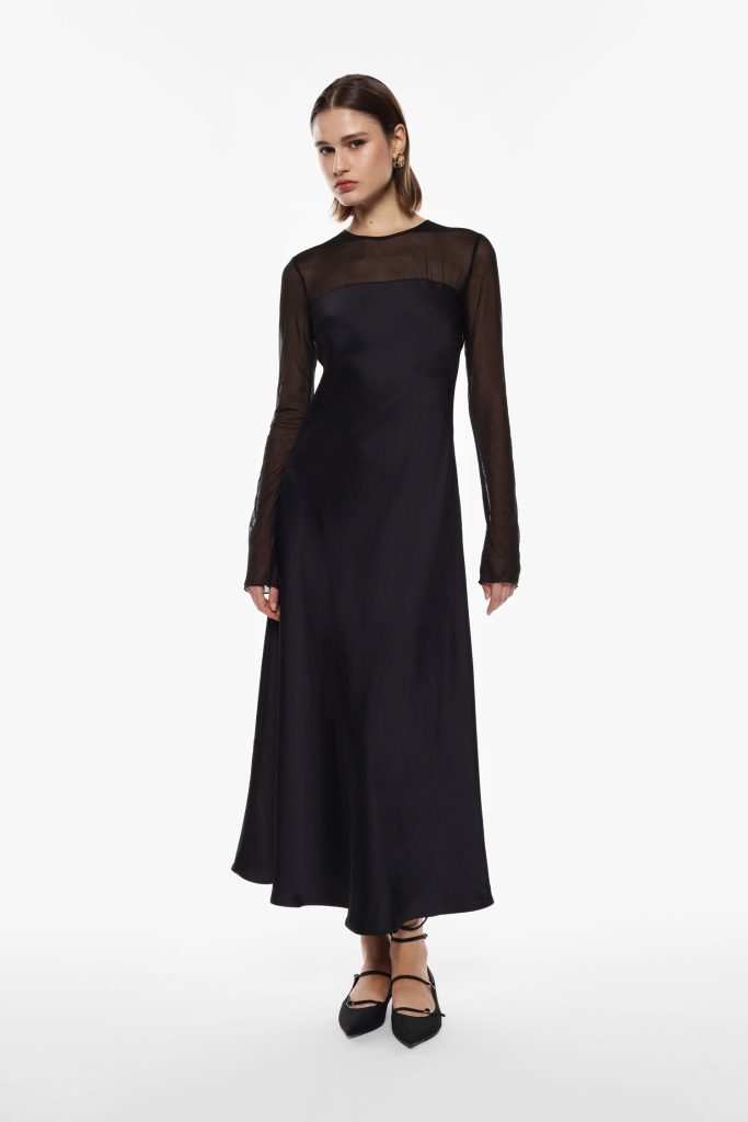 IMPERIAL FASHION - OBLEKA S TRANSPARENTNIMI ROKAVI