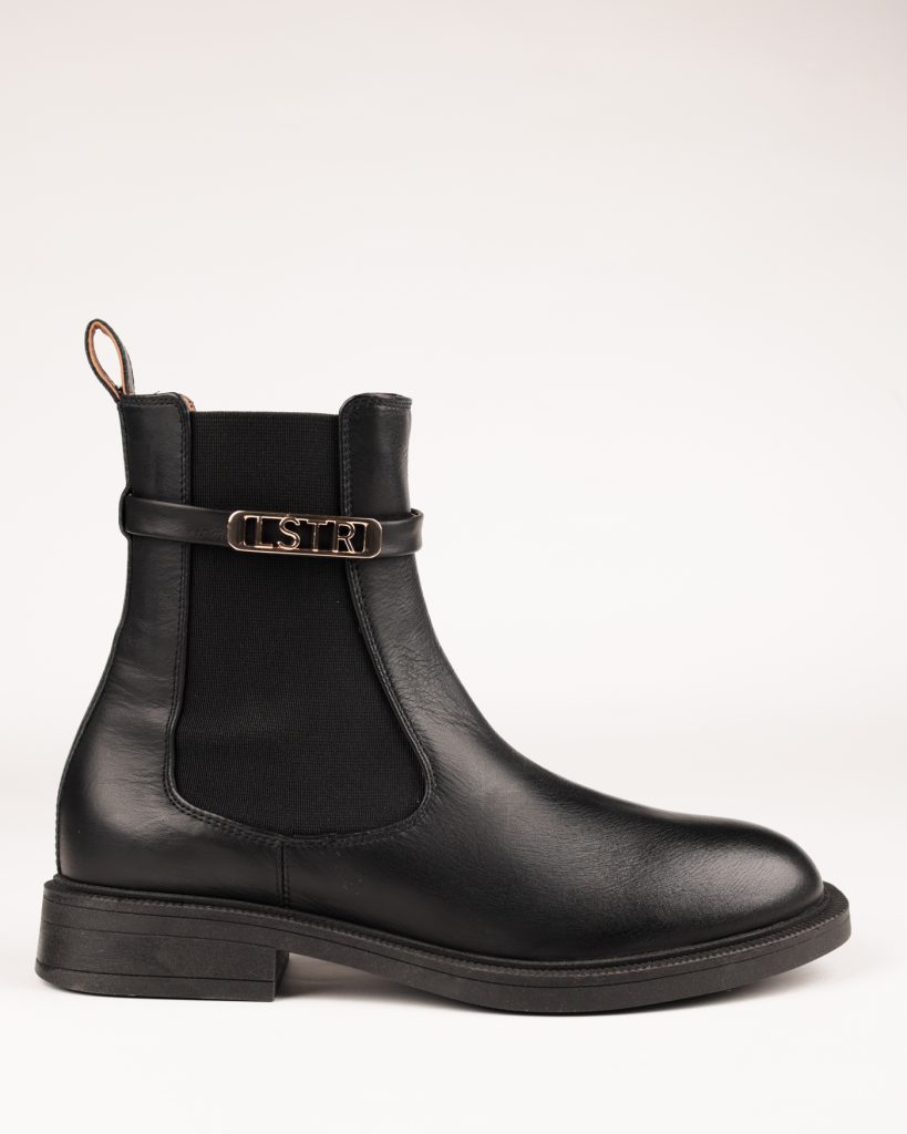 L'ESTROSA - USNJENI GLEŽNARJI Z APLIKACIJAMI V ČRNI BARVI