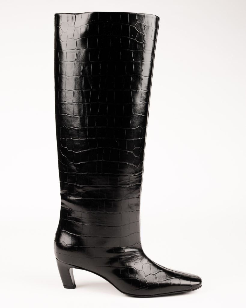L'ESTROSA - USNJENI CROCO ŠKORNJI V ČRNI BARVI