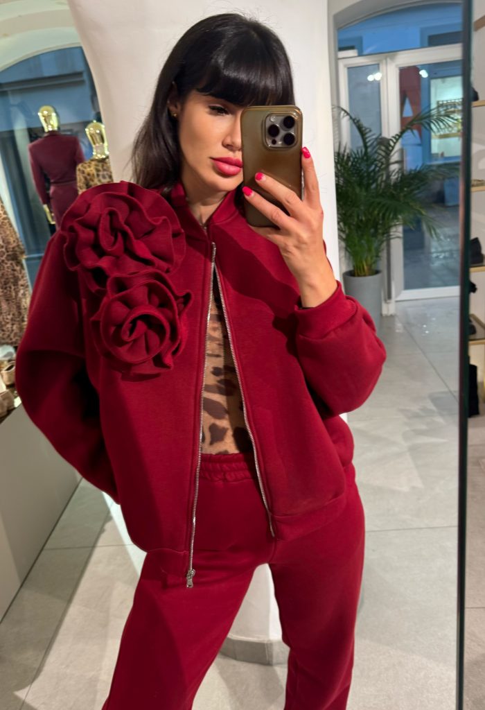 AMALFI - BORDO/RDEČA FLOWER JOPA