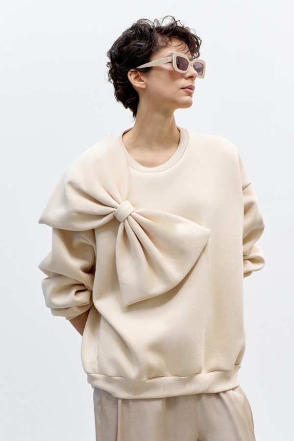 AMALFI - PULOVER S PENTLJO V BEIGE BARVI