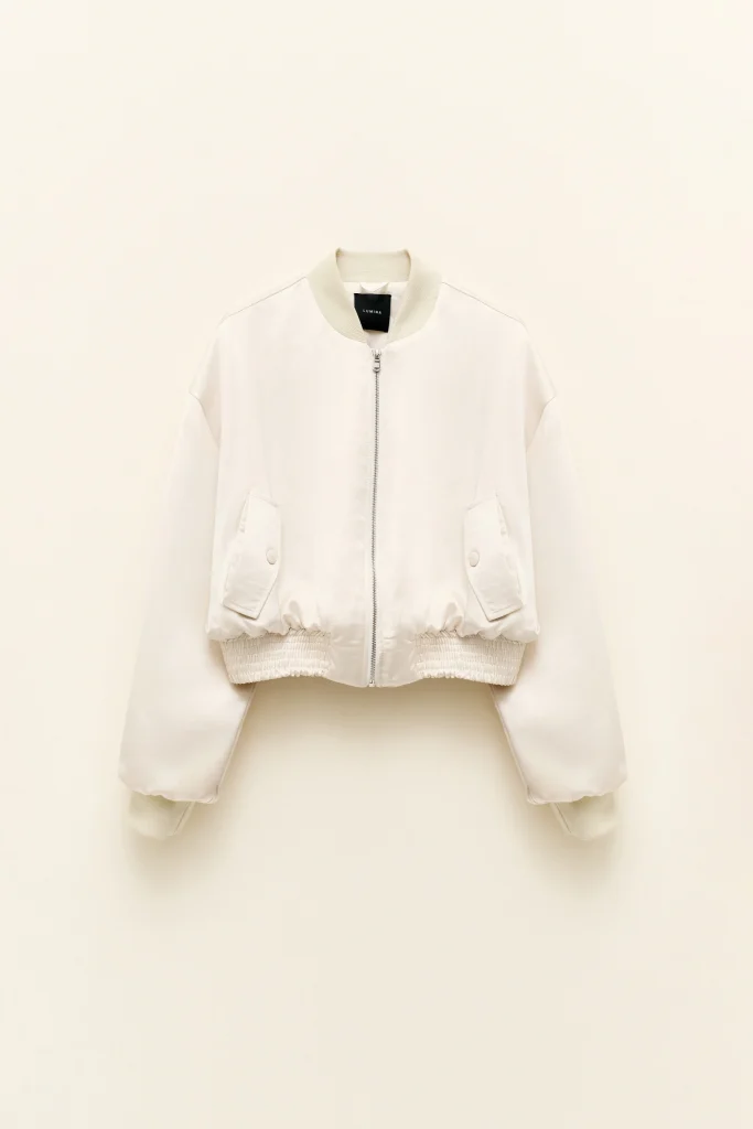 AMALFI - SATENASTA BOMBER JAKNICA V BELI BARVI