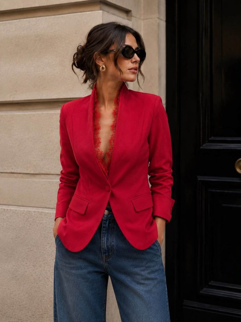 AMALFI - FITTED BLAZER V RDEČI BARVI